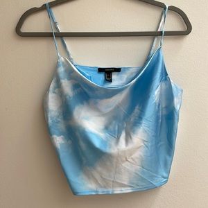 F21 clouds printed crop cami top